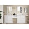 James Martin Vanities De Soto 94in Double Vanity Set, Bright White w/ 3 CM Carrara Marble Top 825-V94-BW-DU-CAR - alternate 1
